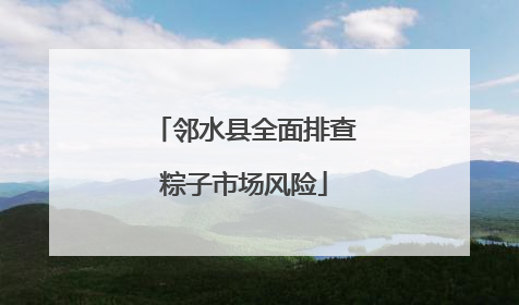 邻水县全面排查粽子市场风险