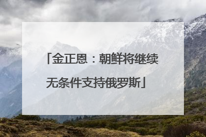 金正恩：朝鲜将继续无条件支持俄罗斯