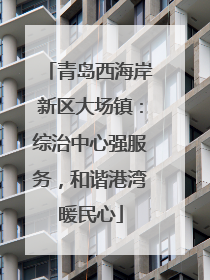 青岛西海岸新区大场镇：综治中心强服务，和谐港湾暖民心