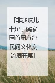 非遗味儿十足，潘家园首届京台民间文化交流周开幕