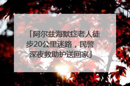 阿尔兹海默症老人徒步20公里迷路，民警深夜救助护送回家