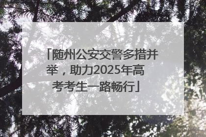 随州公安交警多措并举，助力2025年高考考生一路畅行