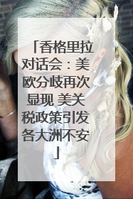 香格里拉对话会：美欧分歧再次显现 美关税政策引发各大洲不安