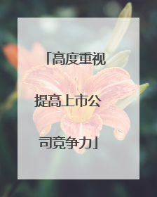 高度重视提高上市公司竞争力