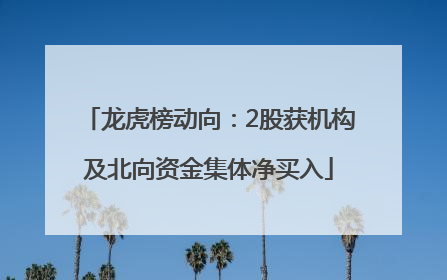 龙虎榜动向：2股获机构及北向资金集体净买入