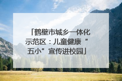 鹤壁市城乡一体化示范区：儿童健康“五小”宣传进校园