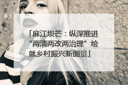 麻江坝芒：纵深推进“两清两改两治理”绘就乡村振兴新图景