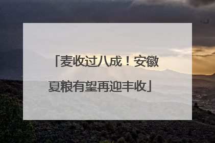 麦收过八成！安徽夏粮有望再迎丰收