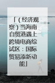 （经济观察）当海南自贸港遇上跨境电商综试区：国际贸易添新动能