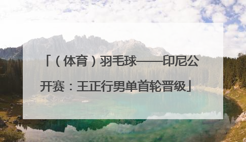 （体育）羽毛球——印尼公开赛：王正行男单首轮晋级