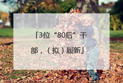 3位“80后”干部，（拟）履新