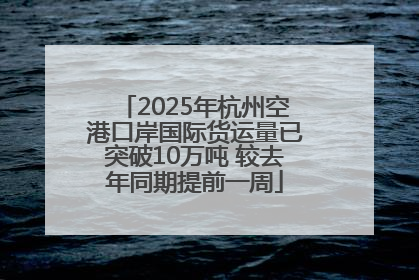 2025年杭州空港口岸国际货运量已突破10万吨 较去年同期提前一周