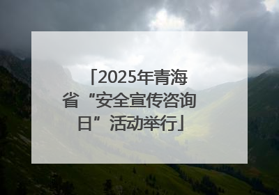 2025年青海省“安全宣传咨询日”活动举行