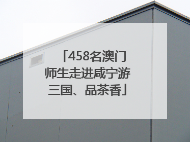 458名澳门师生走进咸宁游三国、品茶香