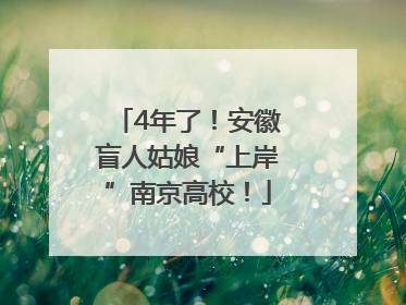 4年了！安徽盲人姑娘“上岸”南京高校！