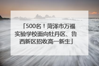500名！菏泽市万福实验学校面向牡丹区、鲁西新区招收高一新生