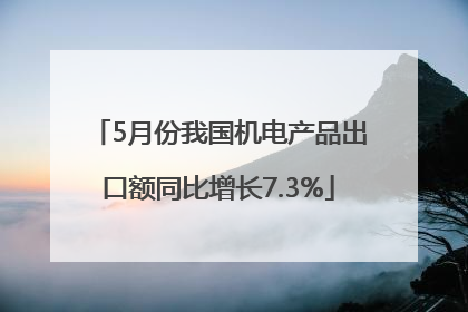 5月份我国机电产品出口额同比增长7.3%