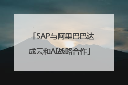 SAP与阿里巴巴达成云和AI战略合作